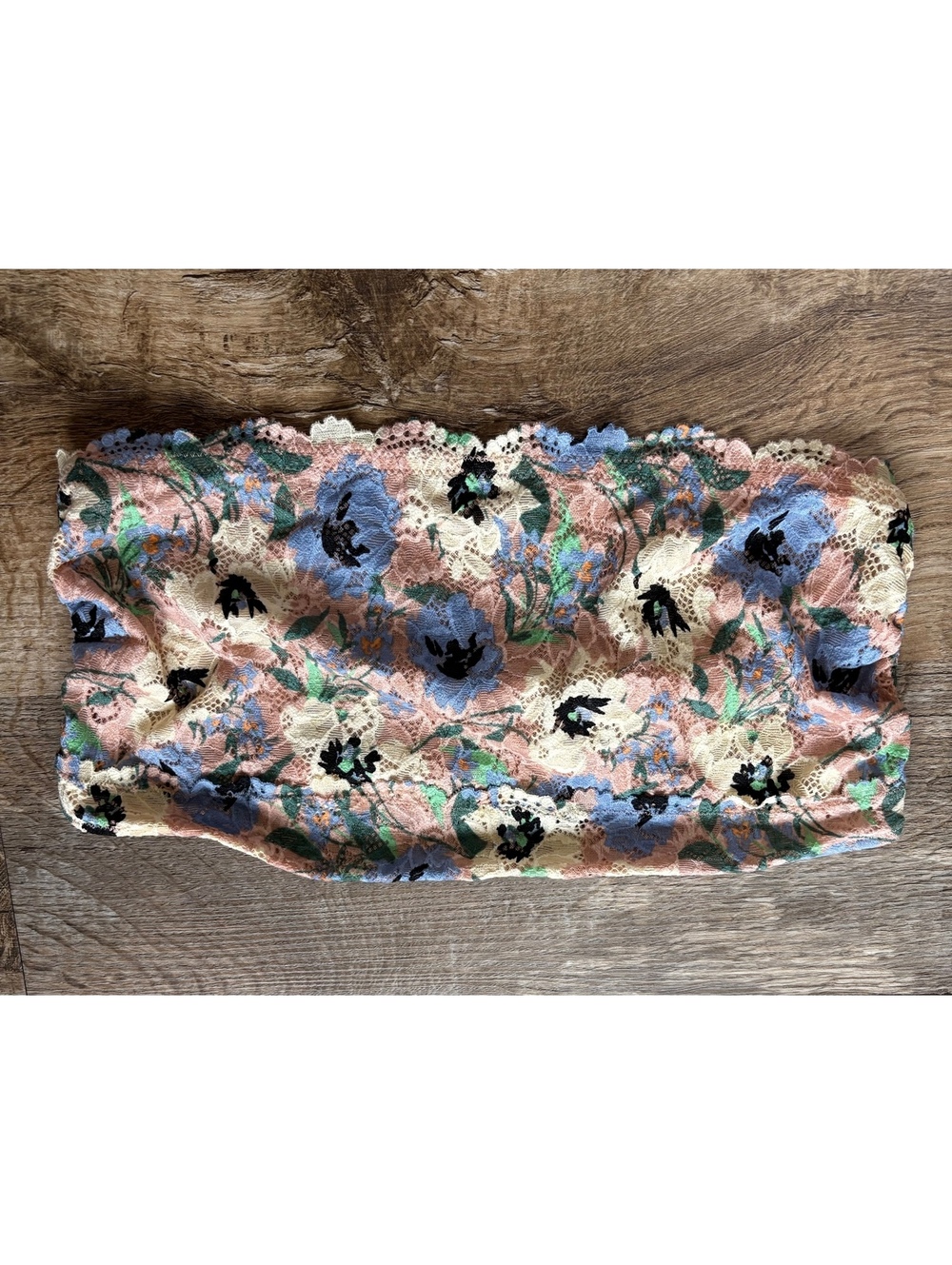 ONLY Floral Lace Bandeau Top Size Large